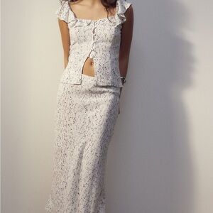 Floral Print Midi Skirt